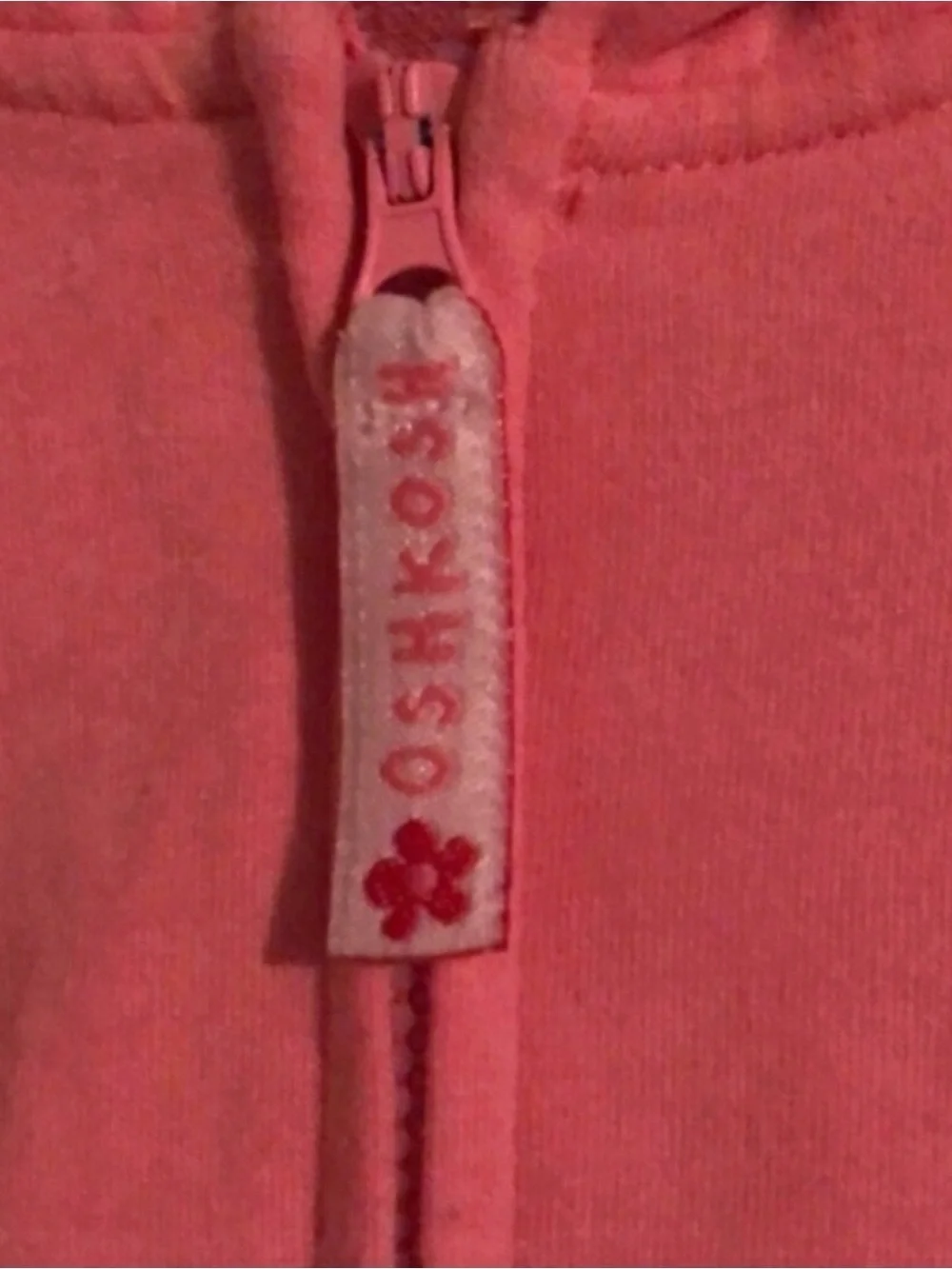 OshKosh Jacket Y2K Coral Pink Zip Up Long Sleeve Casual Hoodie Girls Sz 2T